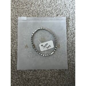 SAHIRA‎ JEWELRY DESIGN Hexagon Bangle Bracelet Silver Tone